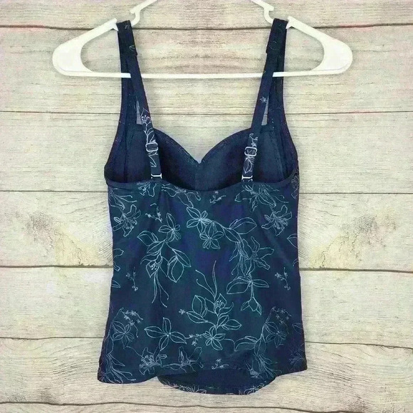 Niptuck swim tankini top navy and silver size 4 - Picture 3 of 7